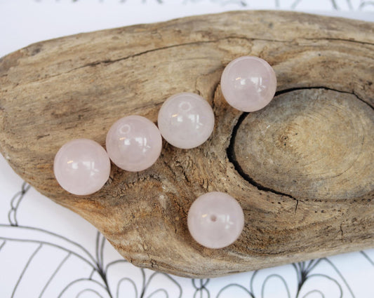 Natural Rose Quartz Round Beads 6mm or 10mm approx // Rose Quartz Gemstone Beads / Earring Beads / Jewellery Beads / Healing / 4 bead set