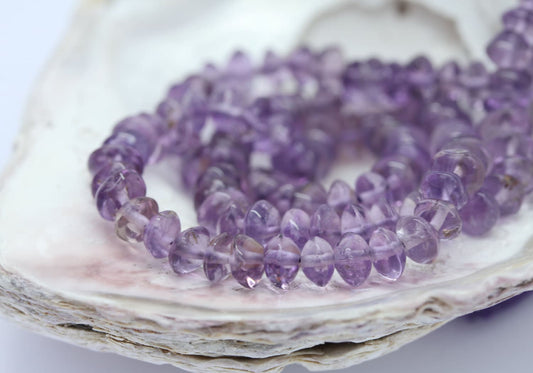 Amethyst natural Handmade Rondelle Disc Beads 4-4.5 mm approx Lilac Brazilian Gemstone Beads Cape Amethyst Beads February Birthstone