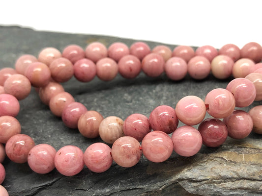 VARIOUS light to dark tones Natural Rhodonite round Beads Light Peach pink salmon Gemstone Beads 6 8 or 10 mm