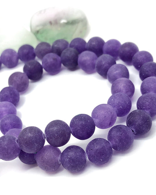 Purple Agate frosted matte Round Beads / Matte Jewellery Beads Jade Rustic Beads 8 mm choose quantity