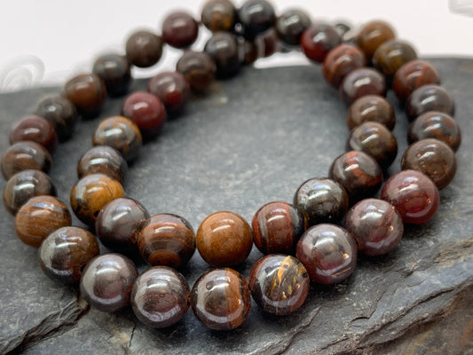 Tigers Iron Round Beads Tigers Eye Gemstone 8mm