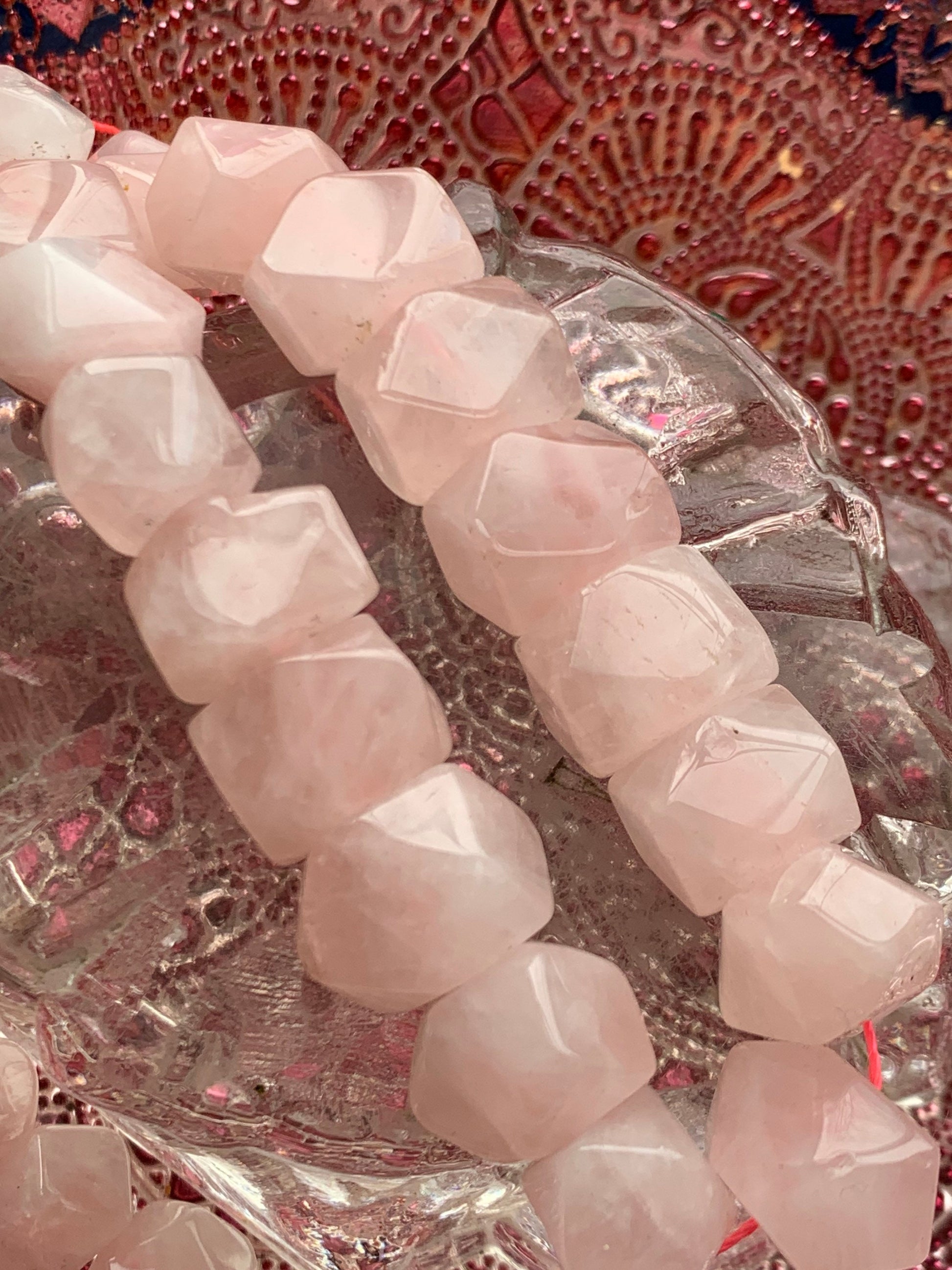 1 x MULTI Natural Faceted Chunk Bead / Irregular Nuggets Jewel Beads 16-22 mm Quartz Rose Quartz, Prehnite, Moss Agate 1 BEAD choose gem