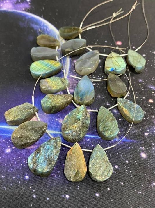 Large Labradorite Smooth/ Rough handcut Labradorite Briolette Beads approx / Flashy Labradorite 100% Natural 20-30mm aprx