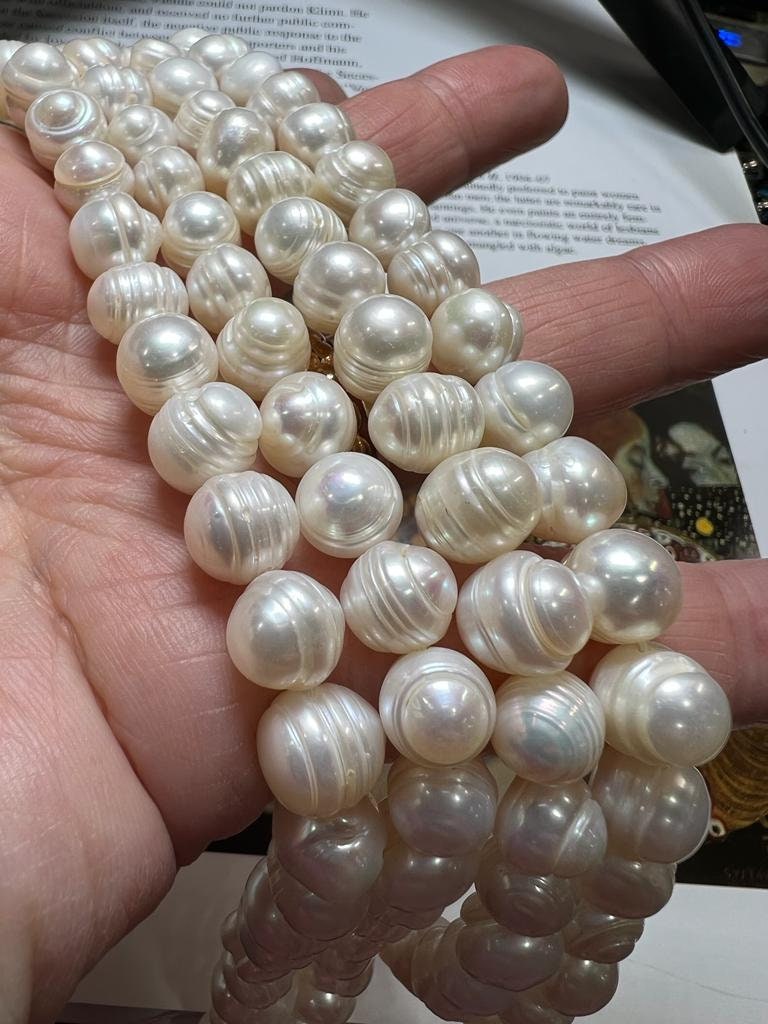 Large Freshwater Rustic Ivory Pearl beads Natural 8-10mm APPROX / Pearl Beads / Wedding Jewellery Beads / Mala beads Oval Potato