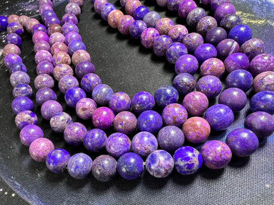 Amazing Violet Purple Magenta Mauve Sediment Jasper Round beads 8mm