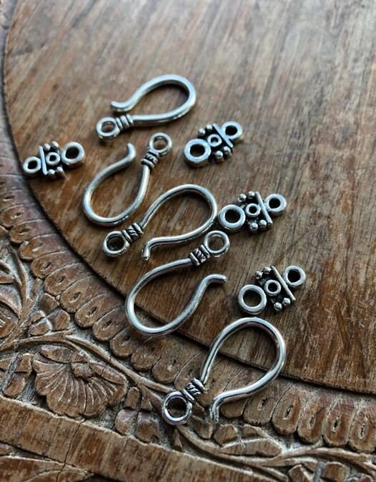 Super useful hook clasp sets silver plated 25mm - 1 clasp