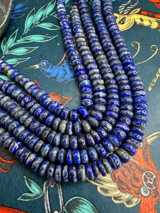 AAA Lapis Lazuli Smooth Round Rondelle Beads 8 mm / Lapis Beads / Lapis Lazuli Gemstone Nuggets / rustic natural Gemstones